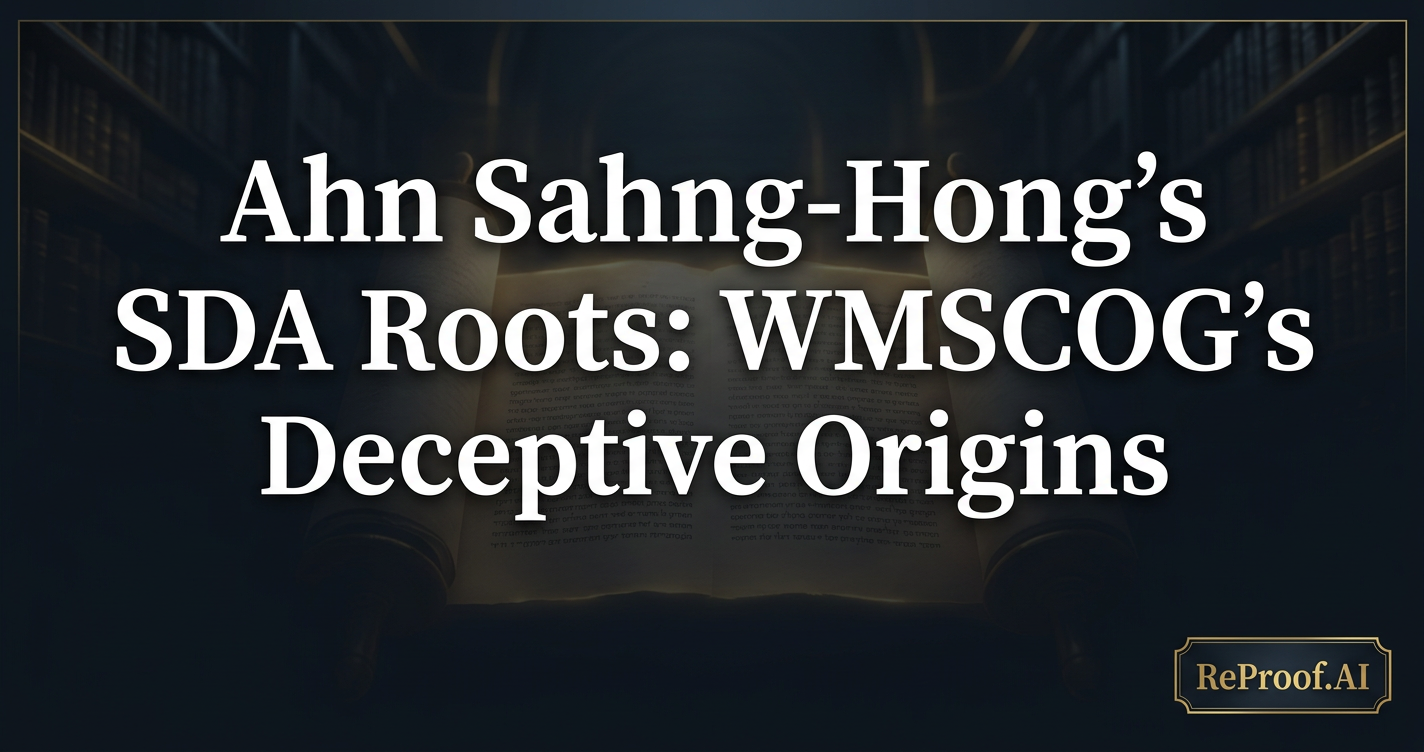 Ahn Sahng-Hong's SDA Roots: WMSCOG's Deceptive Origins