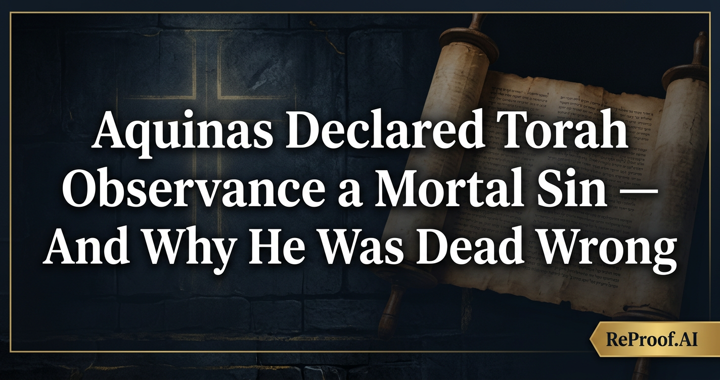 Aquinas Declared Torah Observance a Mortal Sin — And Why He Was Dead Wrong