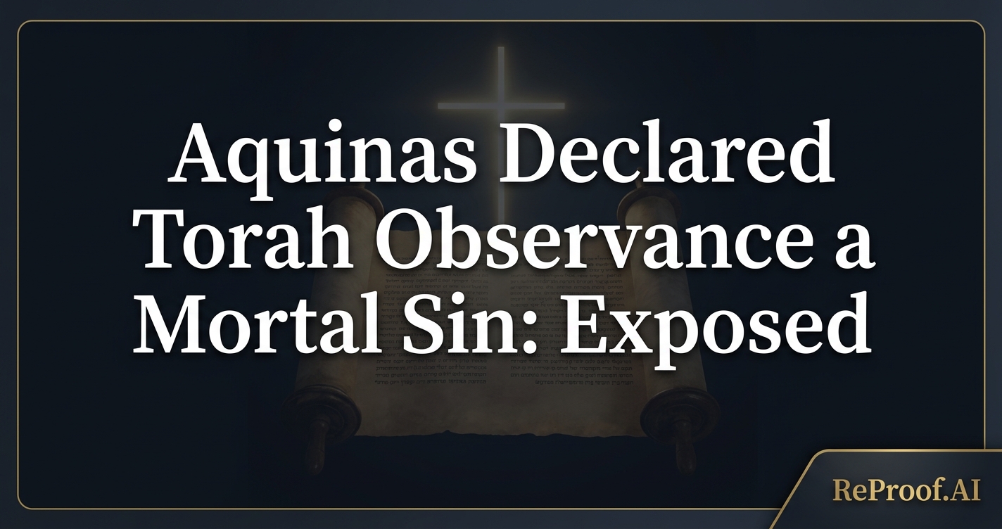 Aquinas Declared Torah Observance a Mortal Sin: Exposed
