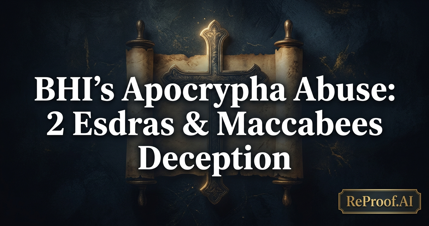 BHI's Apocrypha Abuse: 2 Esdras & Maccabees Deception