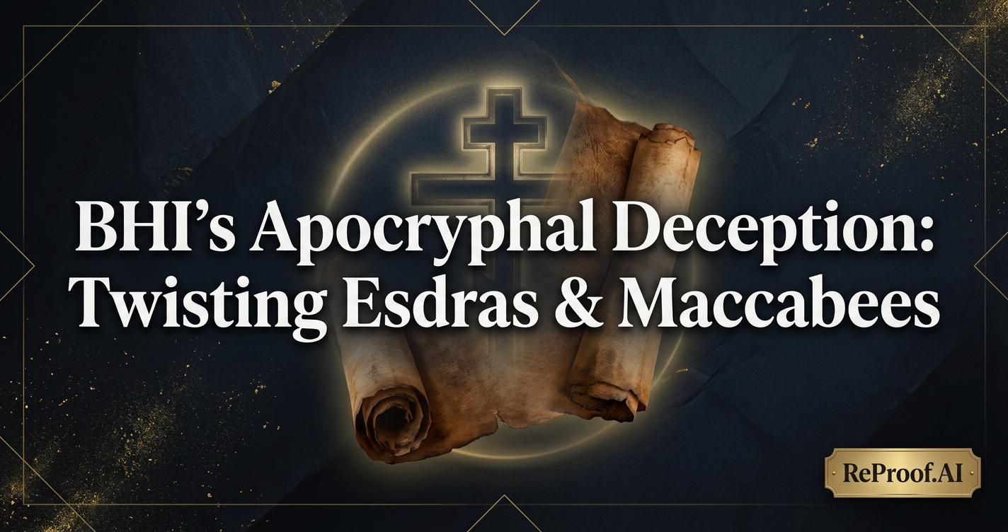 BHI's Apocryphal Deception: Twisting Esdras & Maccabees