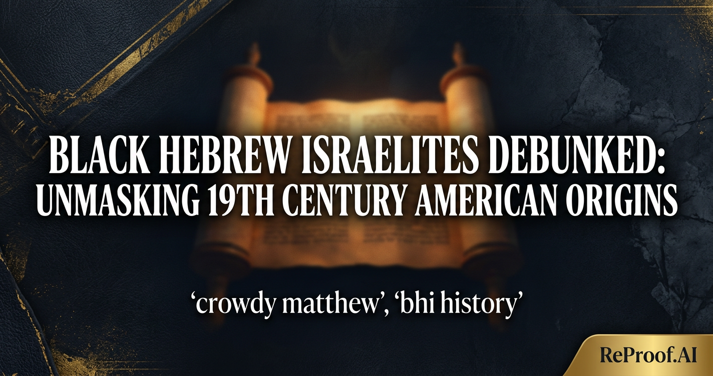 Black Hebrew Israelites Debunked: Unmasking 19th Century American Origins