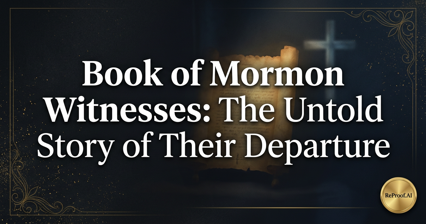 Book of Mormon Witnesses: The Untold Story of Their Departure