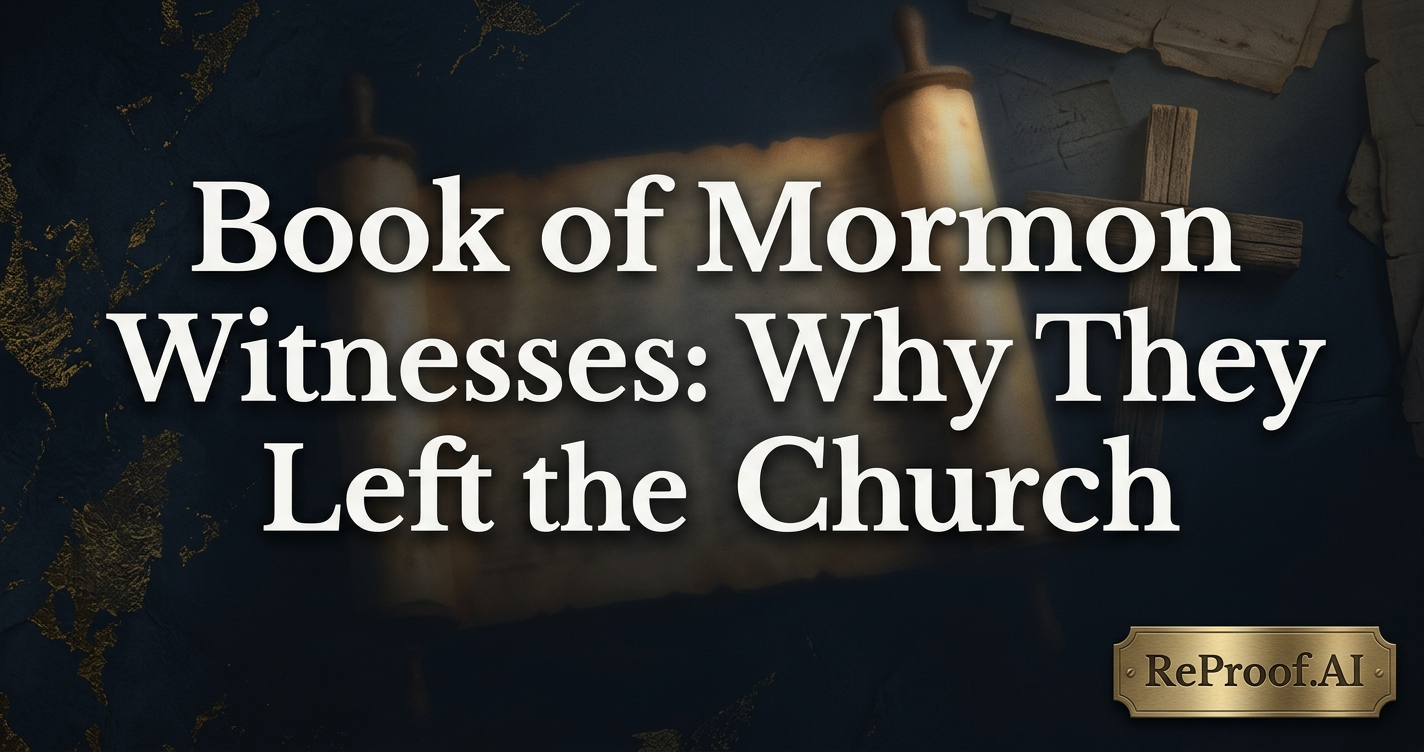Book of Mormon Witnesses: Why They Left the Church
