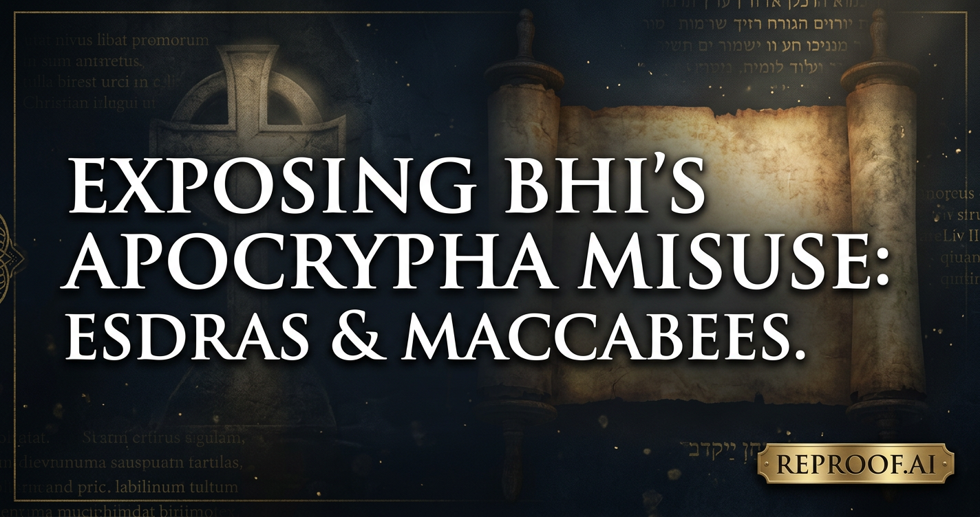Exposing BHI's Apocrypha Misuse: Esdras & Maccabees