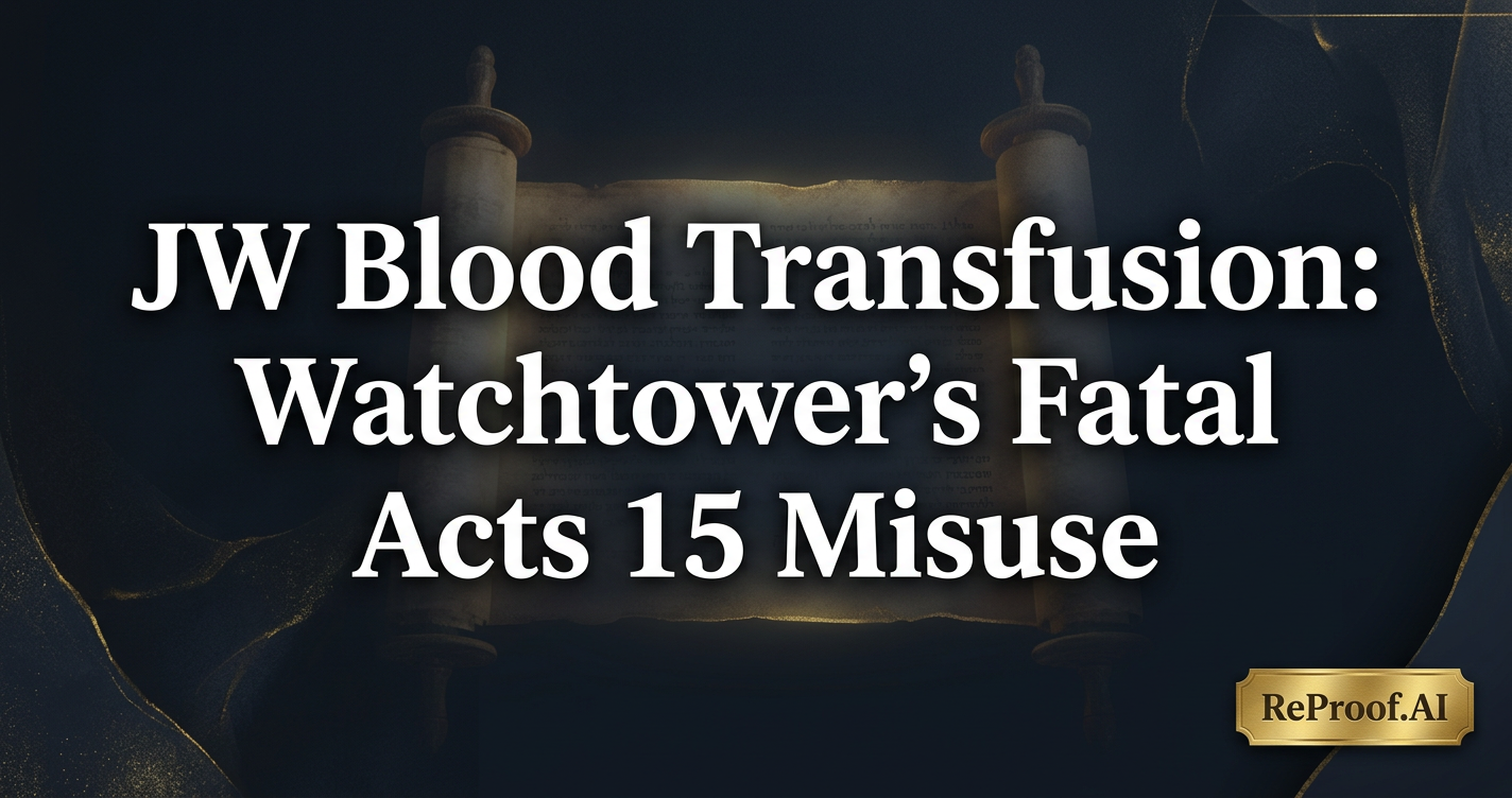 JW Blood Transfusion: Watchtower's Fatal Acts 15 Misuse
