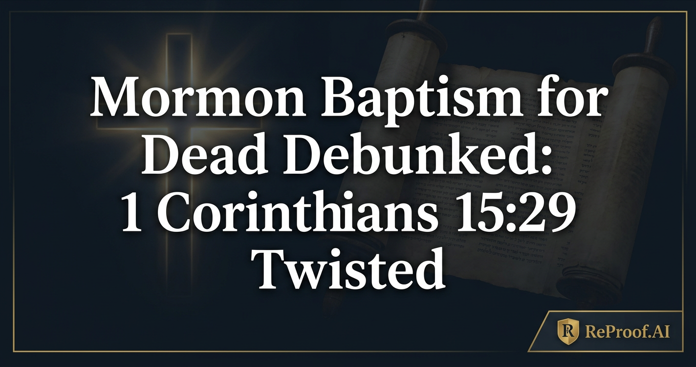 Mormon Baptism for Dead Debunked: 1 Corinthians 15:29 Twisted
