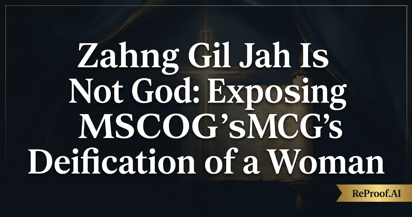 Zahng Gil Jah Is Not God: Exposing WMSCOG's Deification of a Woman
