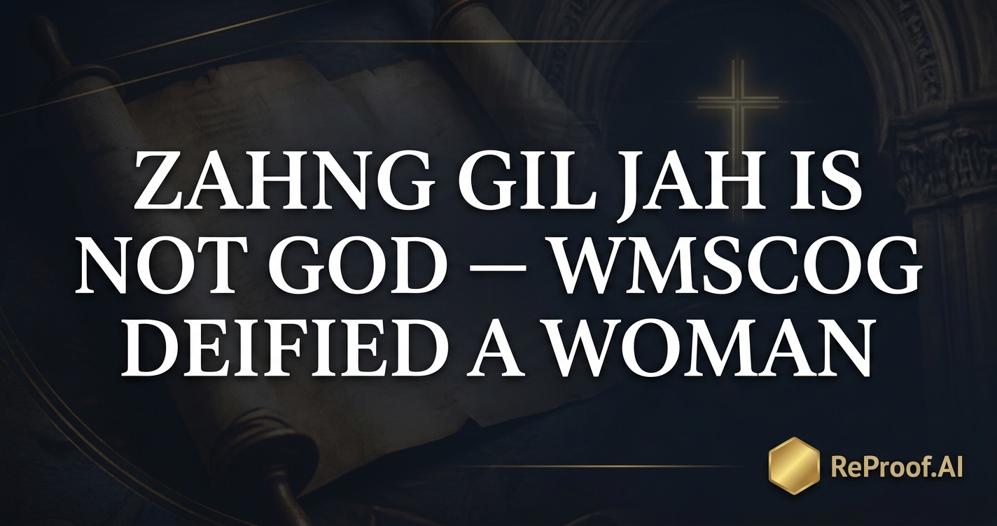 Zahng Gil Jah is Not God — WMSCOG Deified a Woman