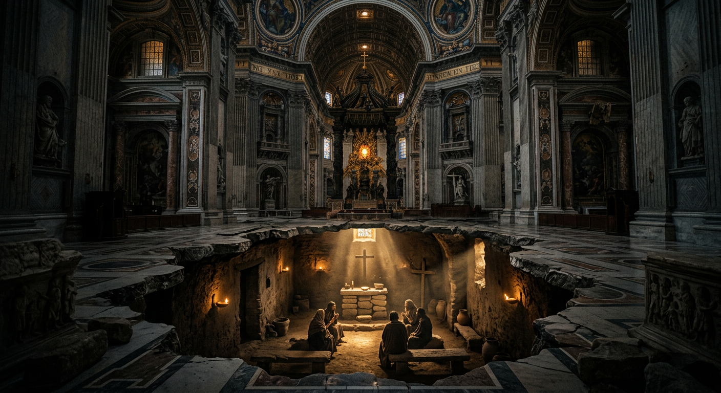 AI-generated visual analysis of Roman Catholicism core doctrinal errors